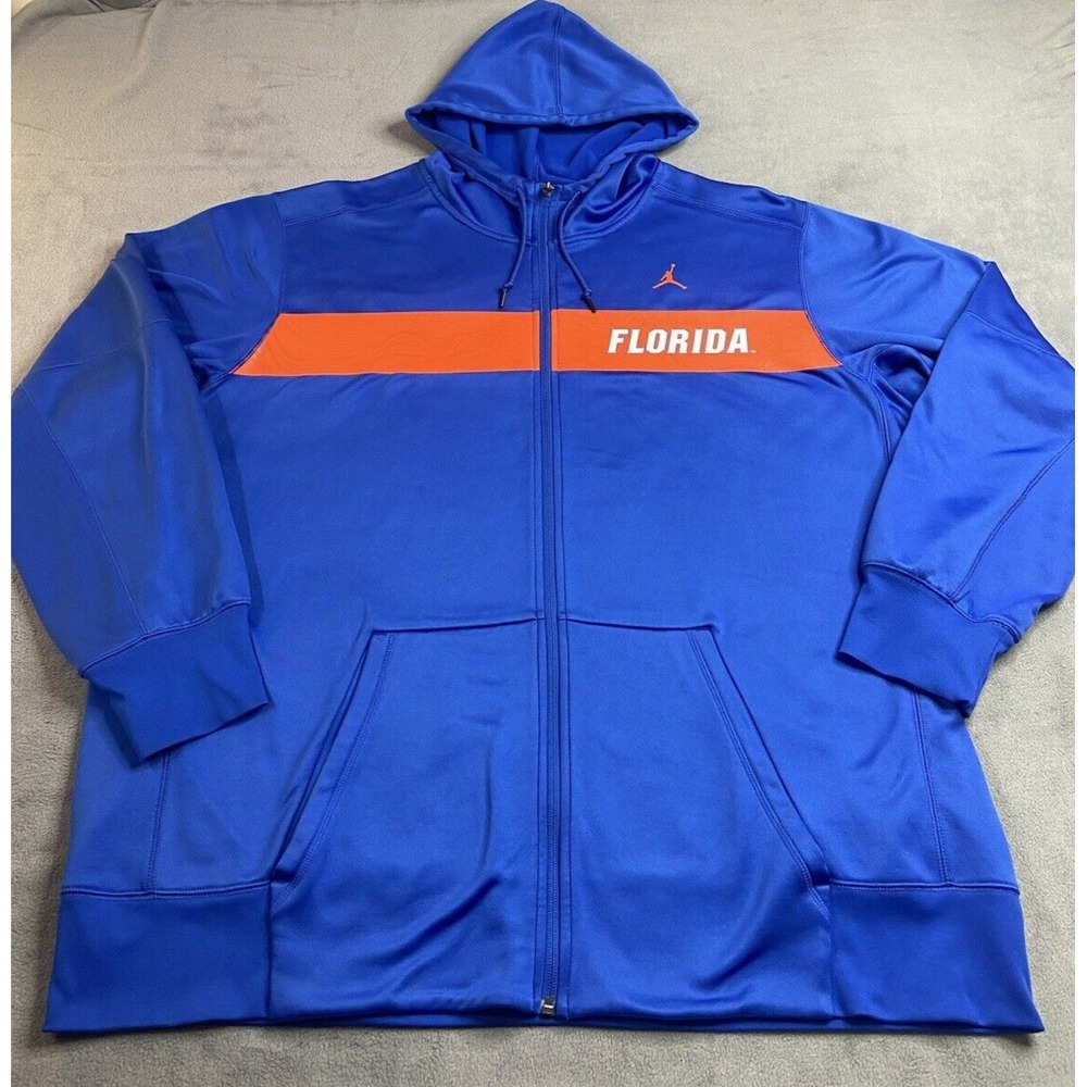 UF Gators Jordan Hoodie Mens 3XL Blue University Florida Fleece Zip Jumpman Gym